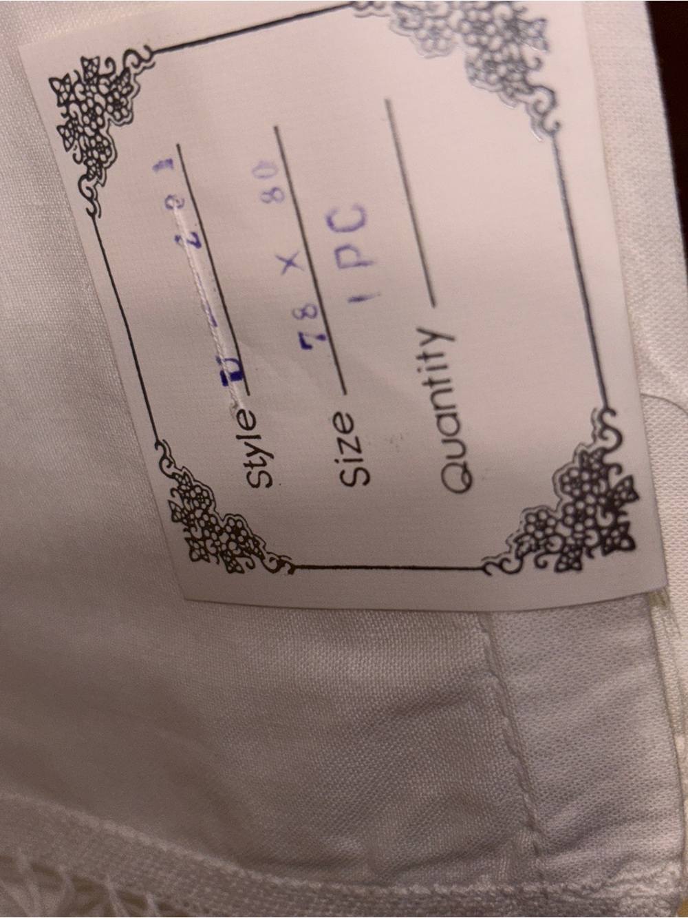 King White Garment Interior with Size Tag
